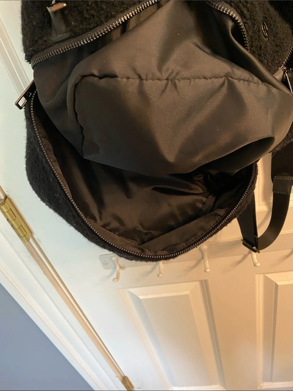 Lululemon black shearling backpack